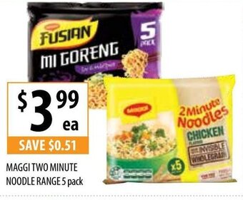 Supabarn Maggi Two Minute Noodle Range 5 Pack offer