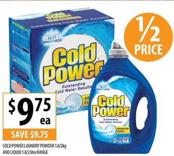 Supabarn Cold Power Laundry Powder 1,8/2kg And Liquid 1,8/2 Litre Range offer
