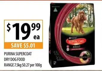 Supabarn Purina Supercoat Dry Dog Food Range 7,5kg offer