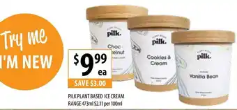 Supabarn Pilk Plant Based Ice Cream Range 473ml offer