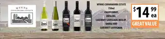 Supabarn Wyns Coonawarra Estate 750ml Chardonnay, Riesling, Cabernet Sauvignon Merlot, Shiraz And Cabernet Sauvignon offer