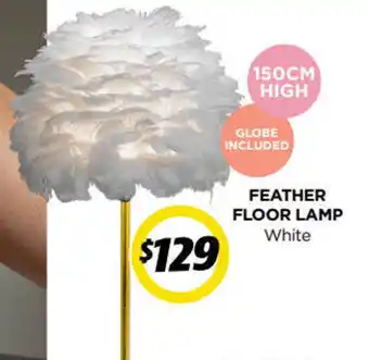Smokemart & GiftBox Feather Floor Lamp White 150cm High offer