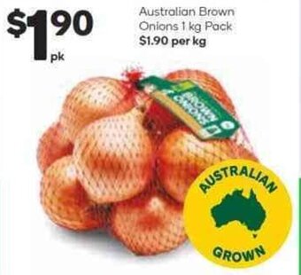Woolworths Australian Brown Onions 1 kg Pack offer