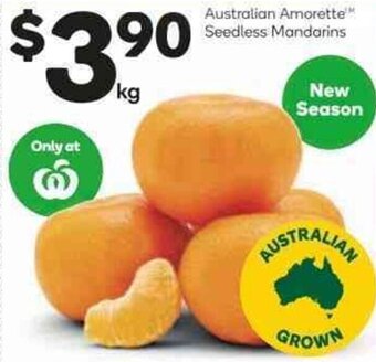Woolworths Australian Amorette Seedless Mandarins offer