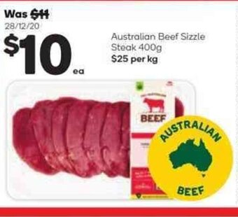 Woolworths Australian Beef Sizzle Steak 400g offer