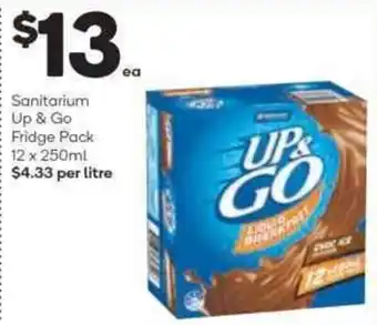 Woolworths Sanitatium Up & Go Fridge Pack 12 x 250ml offer