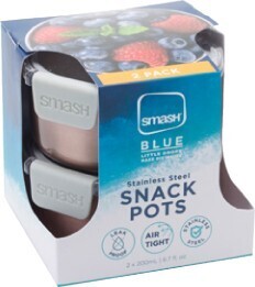 BIG W Smash Blue Stainless Steel Snack Pots 200mL- 2 Pack offer