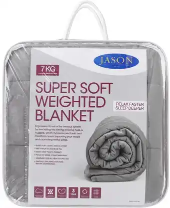 BIG W Jason Super Soft Weighted Blanket 7kg - Silver offer