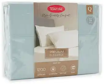 BIG W Tontine 1200 Thread Count Cotton Rich Sheet Set - Soft Jade offer