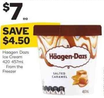 Woolworths Haagen Dazs Ice Cream 420 457ml From The Freezer offer