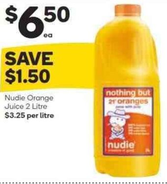Woolworths Nudie Orange Juice 2 Litre offer