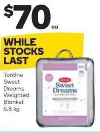 Woolworths Tontine Sweet Dreams Weighted Blanket 6.8kg offer