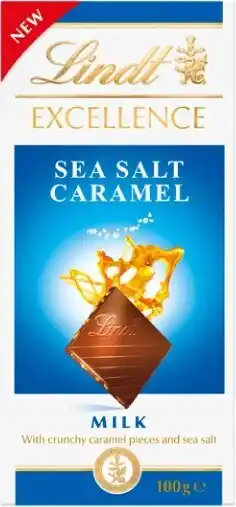 BIG W Lindt Excellence Sea Salt Caramel Milk Chocolate Block 100g offer