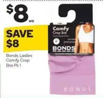 Woolworths Bonds Ladies Comfy Crop Bra Pk 1 offer