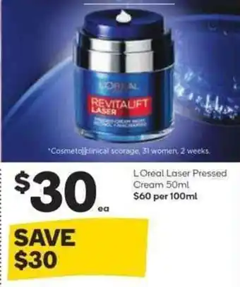 Woolworths L'Oreal Laser Pressed Cream 50ml offer