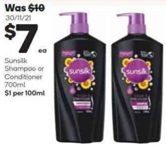 Woolworths Sunsilk Shampoo or Conditioner 700ml offer
