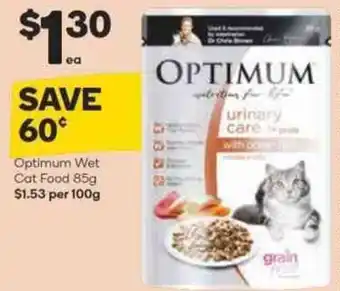 Woolworths Optimum Wet Cat Food 85g offer