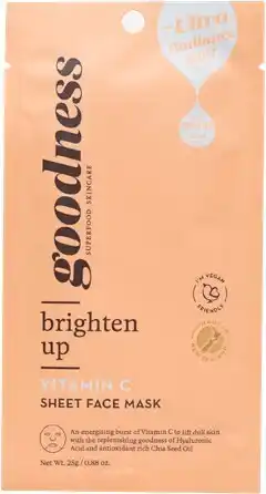 BIG W Goodness Brighten Up Sheet Face Mask 25g offer