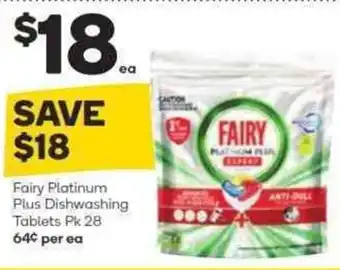 Woolworths Fairy Platinum Plus Dishwashing Tablets Pk 28 offer