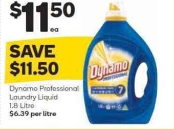 Woolworths Dynamo Professional Laundry Liquid 1.8 Litre offer