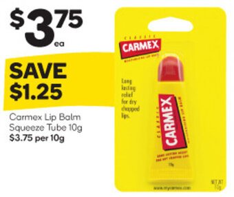 Woolworths Carmex Lip Balm Squeeze Tube 10g offer