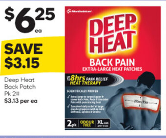 Woolworths Deep Heat Back Patch Pk 2# offer