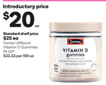 Woolworths Swisse Ultiboost Vitamin D Gummies Pk 60 offer