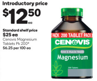 Woolworths Cenovis Magnesium Tablets Pk 200 offer