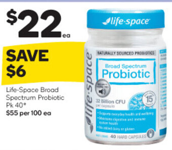 Woolworths Life-Space Broad Spectrum Probiotic Pk 40 offer