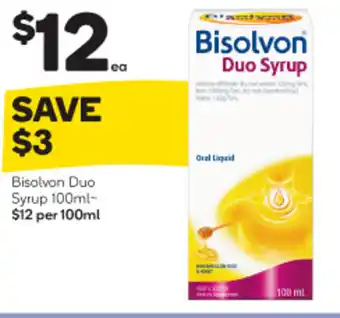 Woolworths Bisolvon Duo Syrup 100ml offer