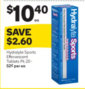 Woolworths Hydralyte Sports Elfervescent Tablets Pk 20 offer