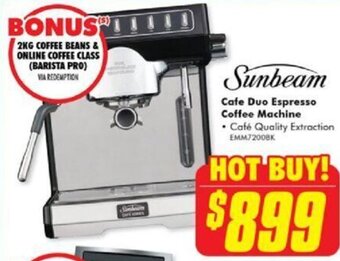 Sunbeam Cafe Duo Espresso Coffee Machine