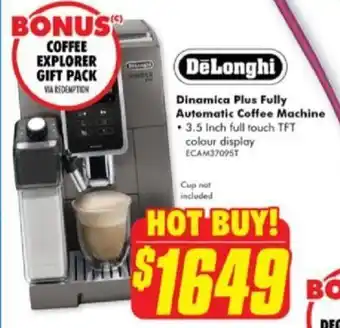 The Good Guys Delonghi Dinamica Plus Fully Automatic Coffee Machine offer