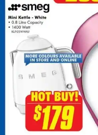 The Good Guys Smeg Mini Kettle - White offer