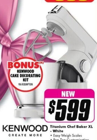 The Good Guys Kenwood Titanium Chef Baker XL - White offer