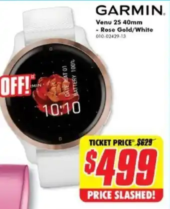 The Good Guys Garmin Venu 25 40mm - Rose Gold/White offer