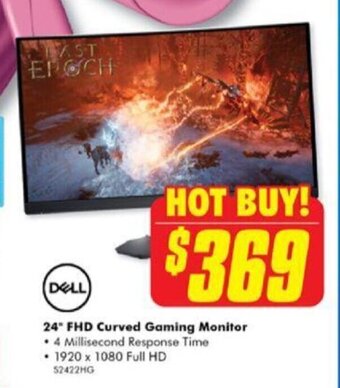 The Good Guys Dell 24" FHD Curved Gaming Monitor offer