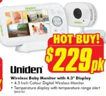 The Good Guys Uniden Wireless Baby Monitor with 4.3" Display offer