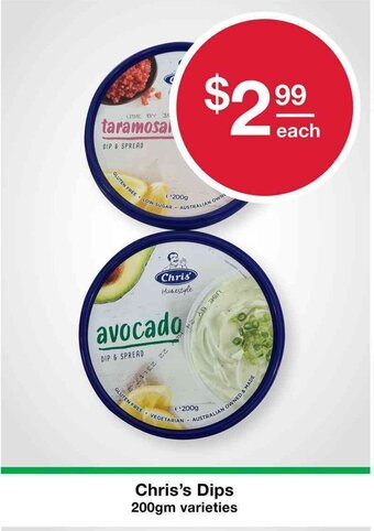 Chris's Dips 200gm varieties