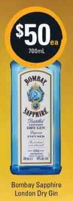 Bombay Sapphire London Dry Gin 700mL