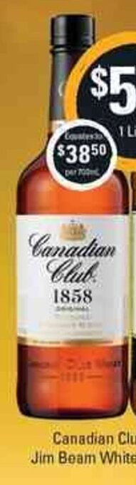 Cellarbrations Canadian Club Whisky 1 Litre offer