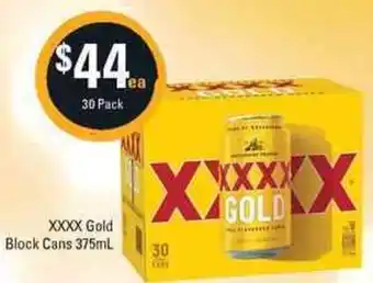 Cellarbrations XXXX Gold Block Cans 375mL 30 Pack offer