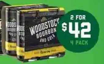 The Bottle O Woodstock & Cola RSV 12% Cans 200mL 4 Pack offer