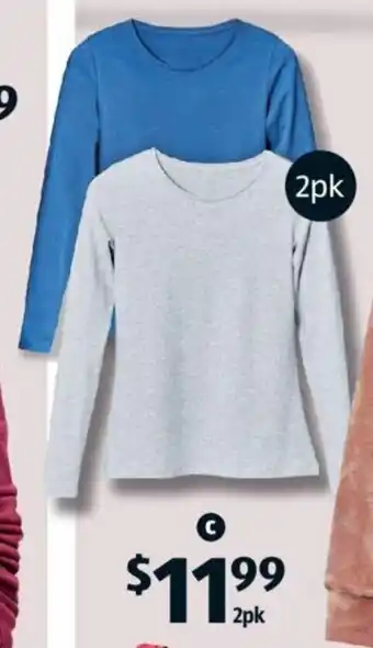 ALDI Women's Long Sleeve Tee 2Pk offer