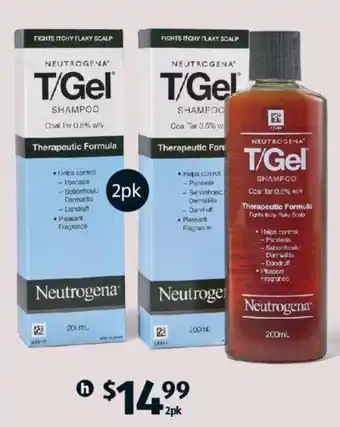 ALDI Neutrogena T/Gel Therapeutic Shampoo 2 x 200ml offer