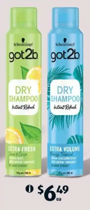 ALDI Got2b Dry Shampoo 150ml/200ml offer