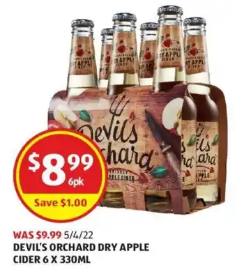 ALDI Devil's Orchard Dry Apple Cider 6 x 330ml offer
