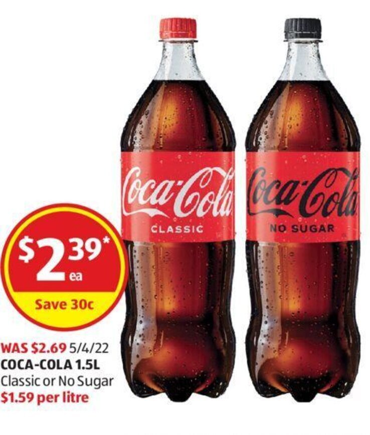 CocaCola 1.5L offer at ALDI