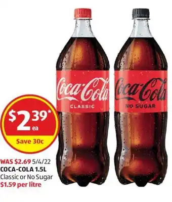 ALDI Coca-Cola 1.5L offer