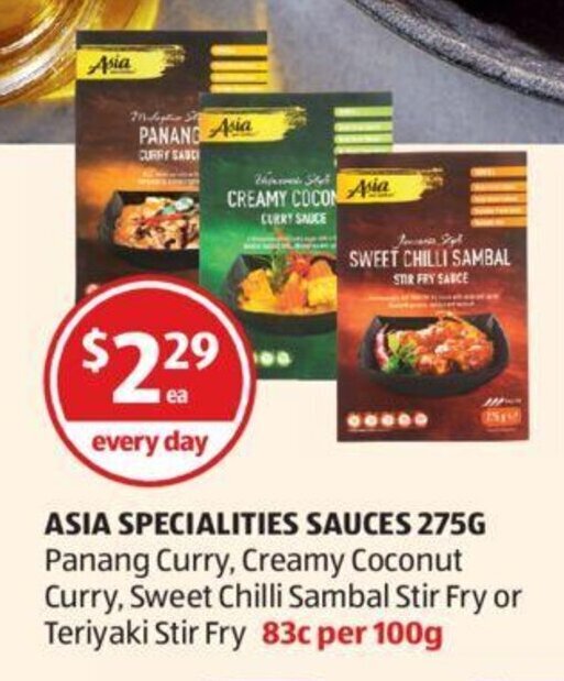 Asia Specialities Sauces 275g offer at ALDI